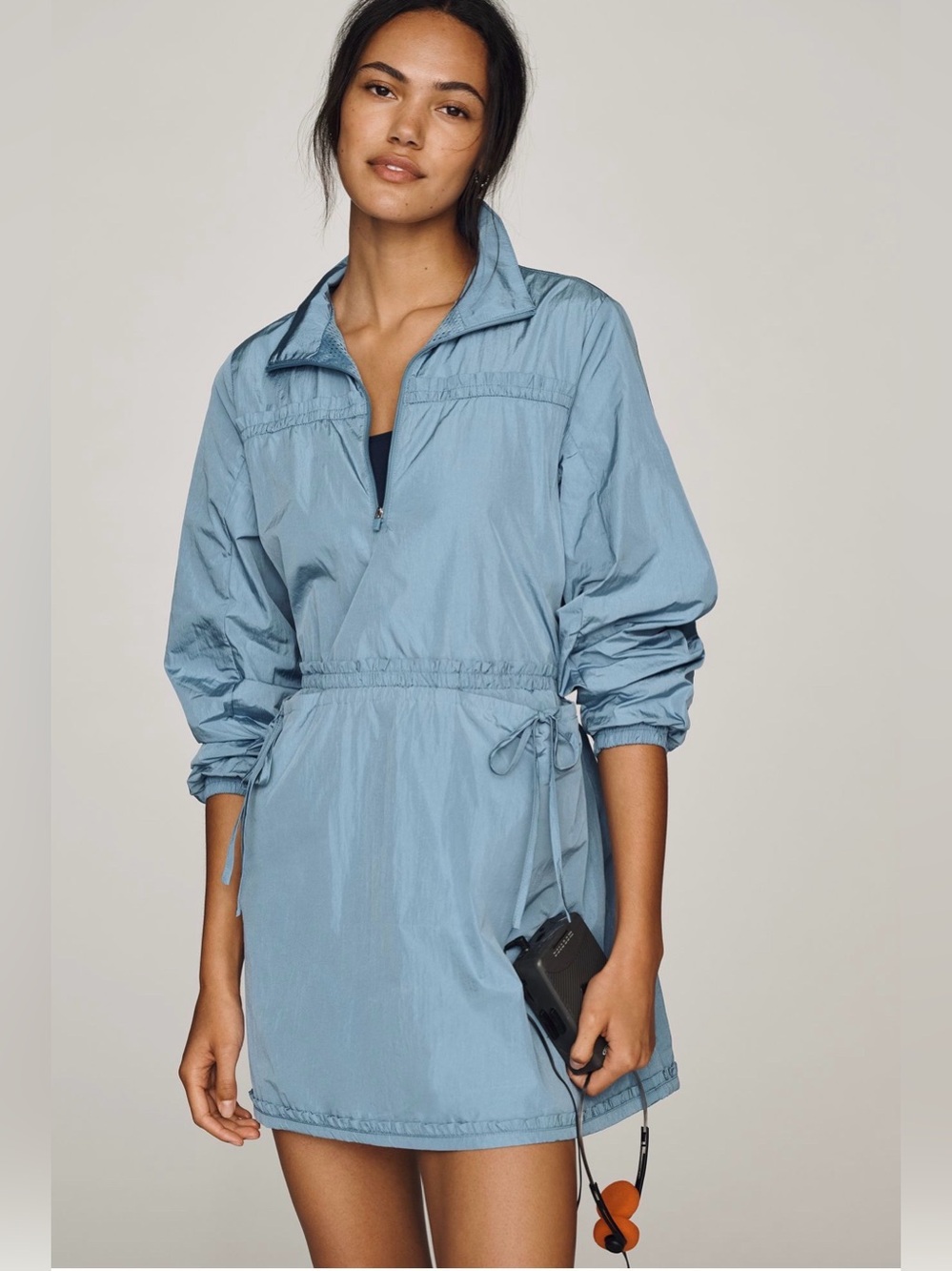 Anthropologie Daily Practice Anorak Mini Dress Blue XS
